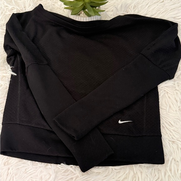 Nike Women's Black Sweatshirt with White Logo - Picture 1 of 5